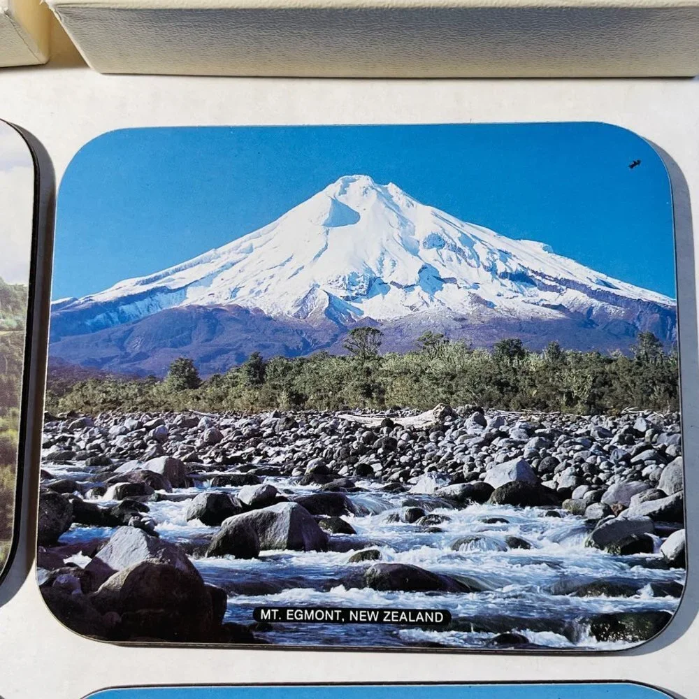 Jason Coasters New Zealand Set of 6 Mats National Parks Falls Photo Cork Back